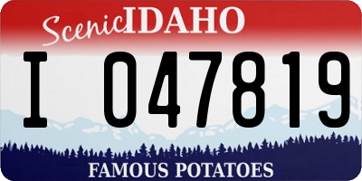 ID license plate I047819