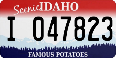 ID license plate I047823