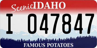 ID license plate I047847