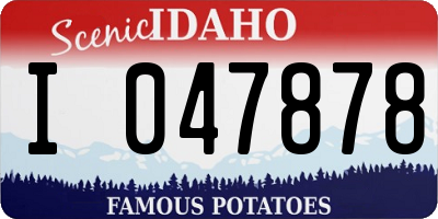 ID license plate I047878