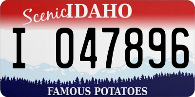 ID license plate I047896