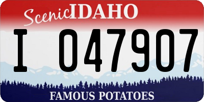 ID license plate I047907