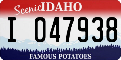 ID license plate I047938
