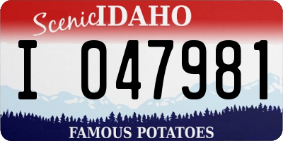 ID license plate I047981