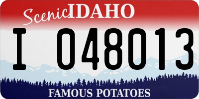 ID license plate I048013