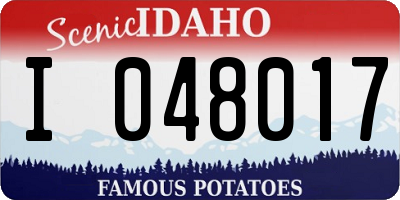 ID license plate I048017