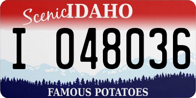 ID license plate I048036