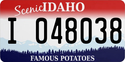 ID license plate I048038