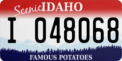 ID license plate I048068