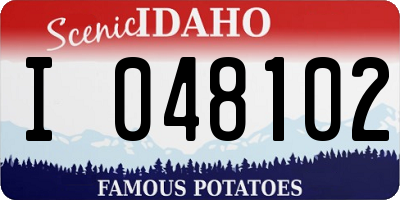 ID license plate I048102