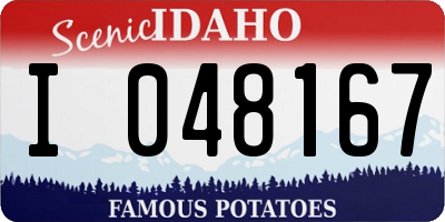 ID license plate I048167