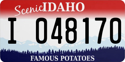ID license plate I048170
