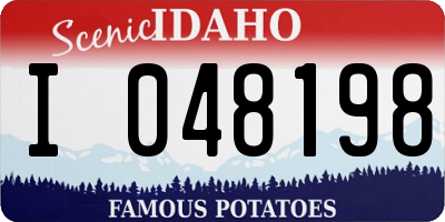 ID license plate I048198