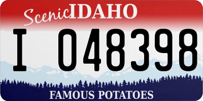 ID license plate I048398