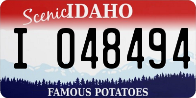 ID license plate I048494