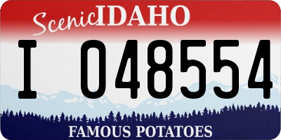 ID license plate I048554