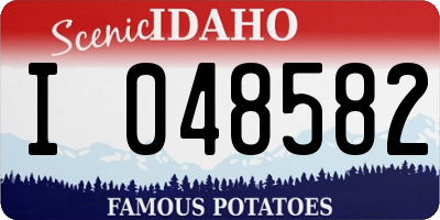 ID license plate I048582
