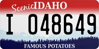 ID license plate I048649