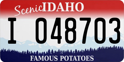 ID license plate I048703