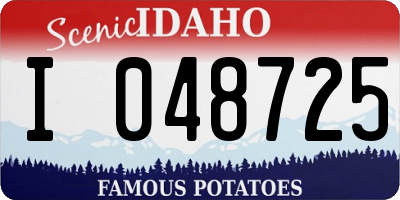 ID license plate I048725