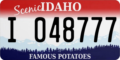 ID license plate I048777