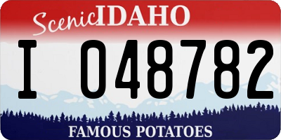 ID license plate I048782