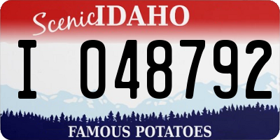 ID license plate I048792