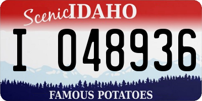 ID license plate I048936