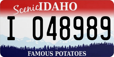 ID license plate I048989