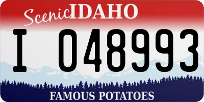 ID license plate I048993