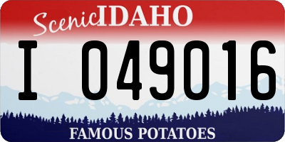 ID license plate I049016