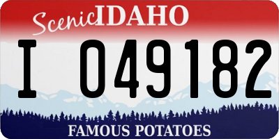 ID license plate I049182