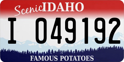 ID license plate I049192