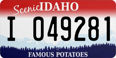 ID license plate I049281