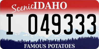 ID license plate I049333