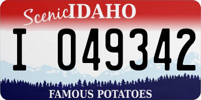 ID license plate I049342