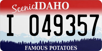 ID license plate I049357