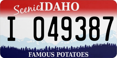 ID license plate I049387
