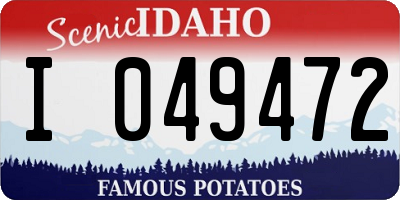 ID license plate I049472