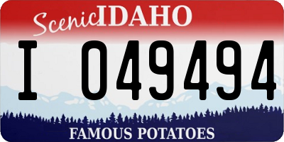 ID license plate I049494
