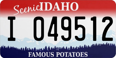 ID license plate I049512