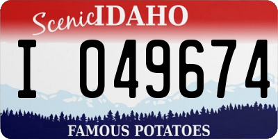 ID license plate I049674