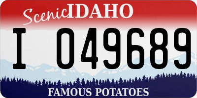 ID license plate I049689