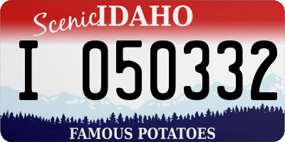 ID license plate I050332