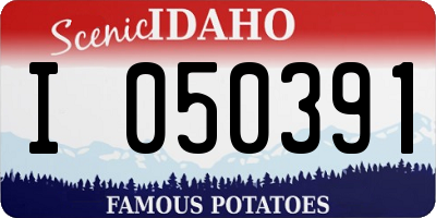ID license plate I050391