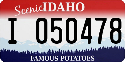 ID license plate I050478