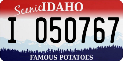 ID license plate I050767