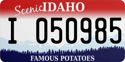 ID license plate I050985