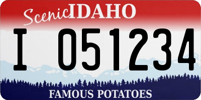 ID license plate I051234