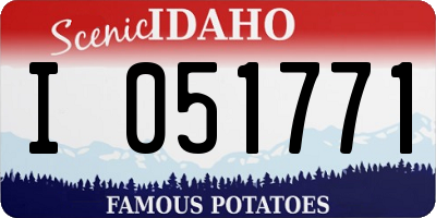 ID license plate I051771